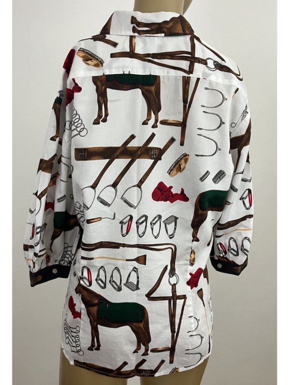 Lauren Ralph Lauren Women's XL Equestrian Horse Shirt Top - Picture 7 of 9